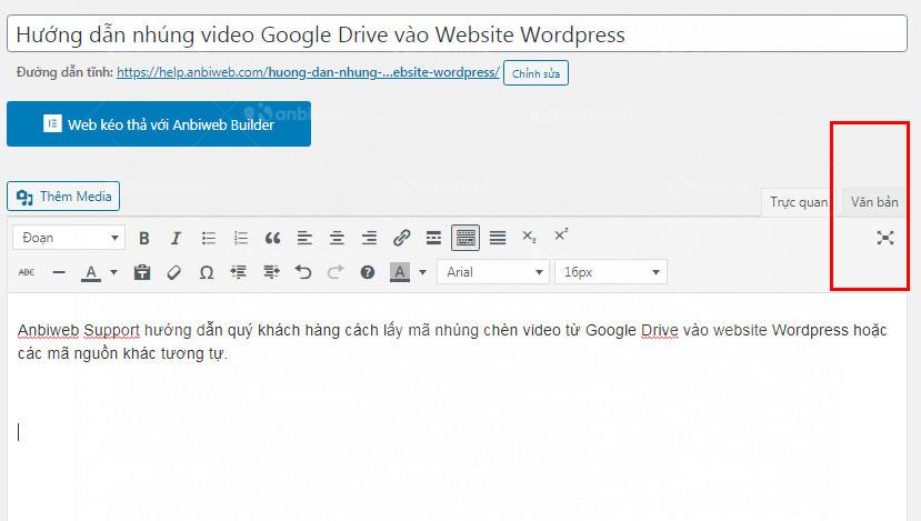 huong dan chen video google drive vao web wordpress 8