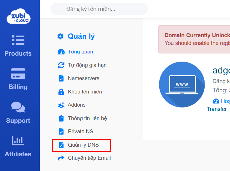 Hướng Dẫn Quản Lý Dns Trỏ Bản Ghi Tên Miền Trong Zubi Id (4)